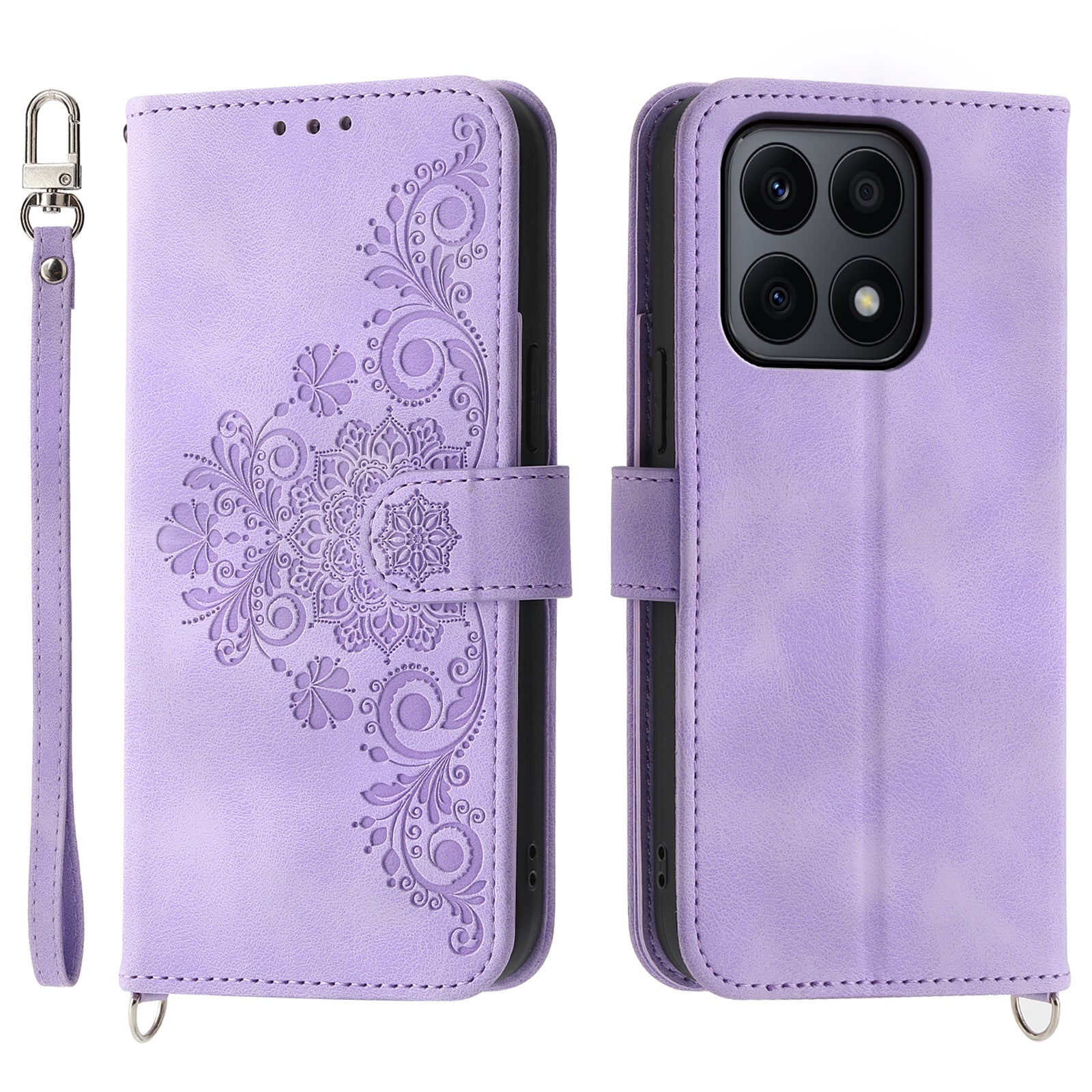 For Honor X8b 4G Wallet Case with Straps Flower Pattern Leather Phone Cover For Honor X8b 4G Wallet Case with Straps Flower Pattern Leather Phone Cover